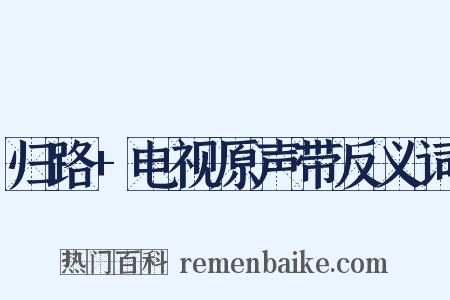 归路+电视原声带反义词是什么意思的图片